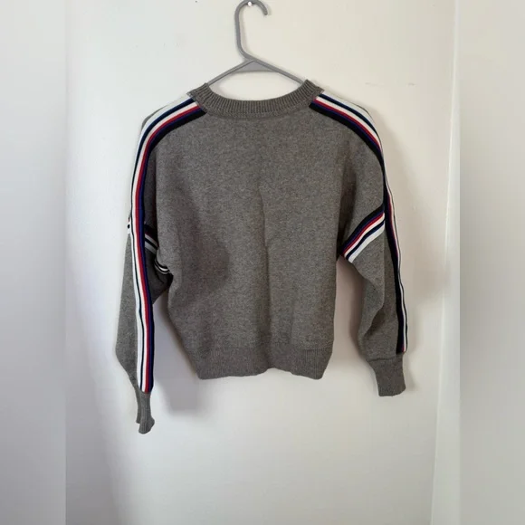 Isabel Marant Kaori Gray Sweater with Striped Sleeves XS (34)